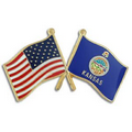 Kansas & USA Flag Pin